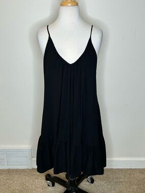 9 Seed Black St. Tropez Mini Ruffle Dress Coverup One Size $167
